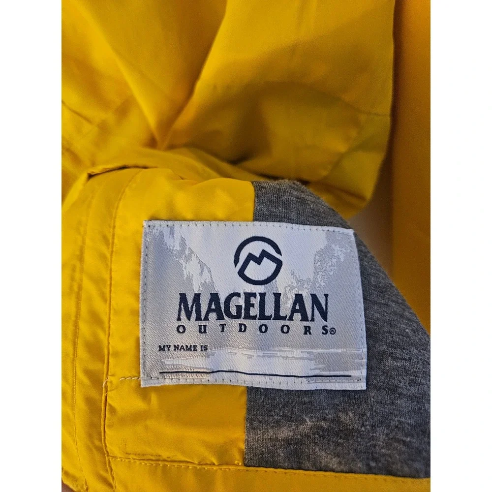 Magellan Outdoors Youth XL (Fits Women's S/M) Yellow Full Zip Hooded Windbreaker